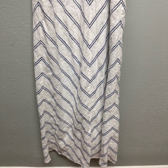 JCrew 00 Linen Chevron Print Maxi Dress - Picture 4 of 7